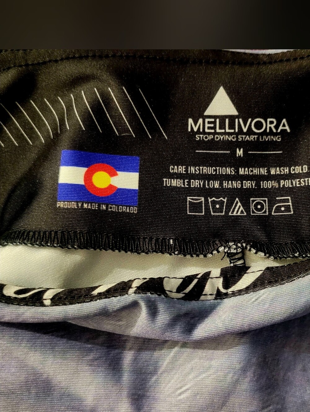 Mellivora Mountain Print Leggings Sz Med  Made In Colorado - Picture 3 of 3